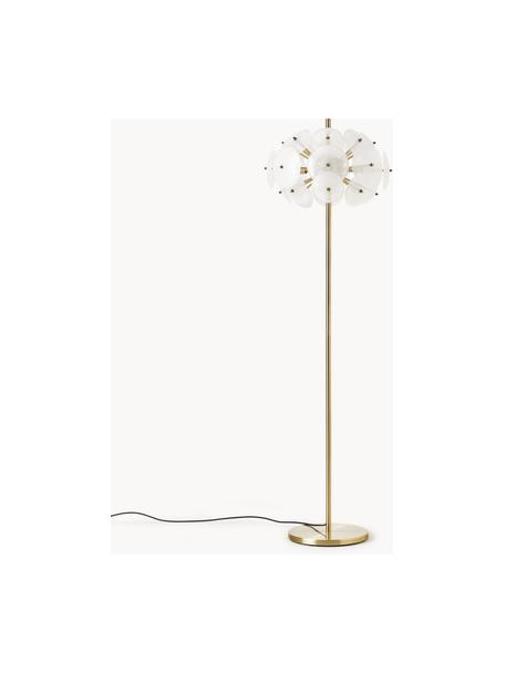 Lampa podłogowa ze szkła Mireille, Transparentny, odcienie złotego, W 155 cm