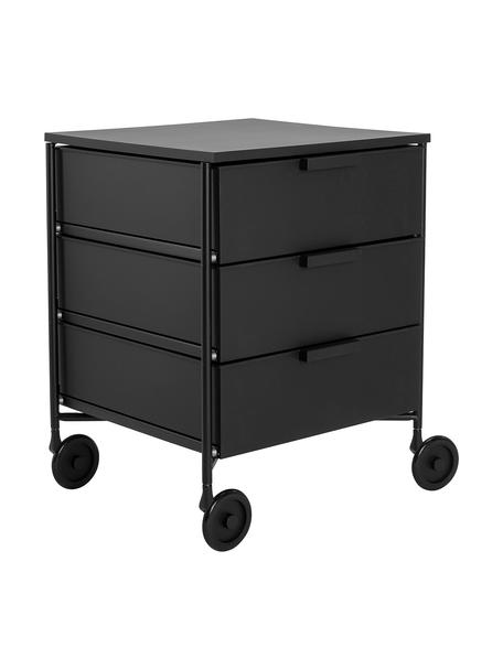 Mesa auxiliar con ruedas Mobil, Tecnopolímero termoplástico fabricado a partir de residuos industriales reciclados., Negro, An 49 x Al 63 cm