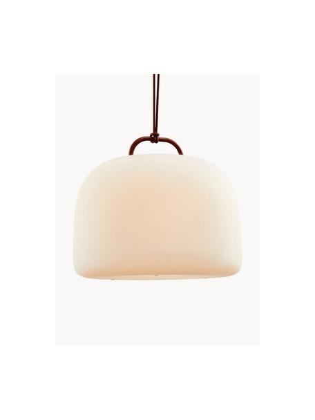 Lámpara para exterior LED regulable Kettle, portátil, Lámpara: plástico, Blanco crema, rojo indio, Ø 36 x Al 31 cm