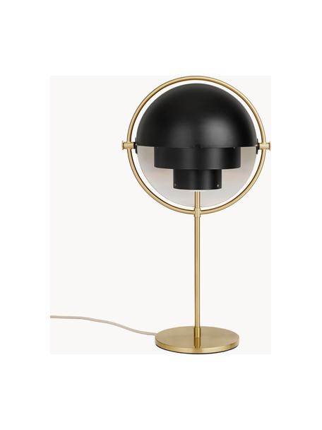 Velká nastavitelná stolní lampa Multi-Lite, Potažený hliník, Matná černá, matná zlatá, Ø 24 cm, V 50 cm