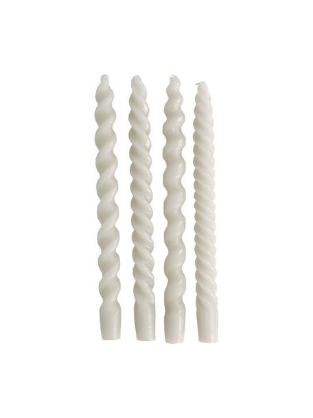 Set 4 candele bastoncino color bianco crema Spiral, Cera, Bianco crema, Ø 3 x Alt. 31 cm