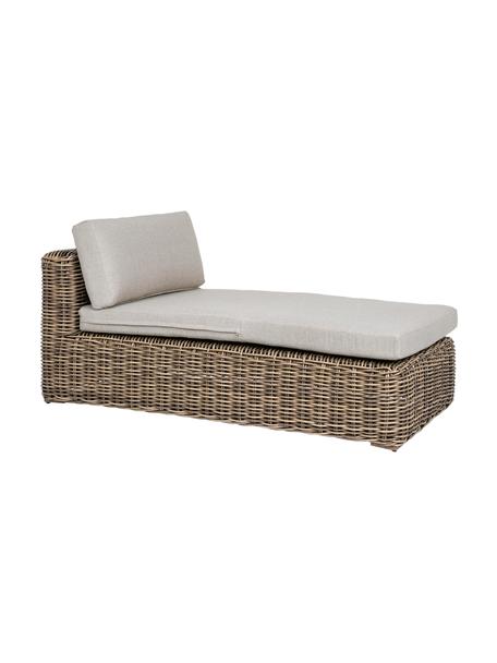Leżak ogrodowy z poduszkami Coraline, Tapicerka: 100% polipropylen, Stelaż: aluminium malowane proszk, Beżowy, jasny brązowy, S 83 x D 163 cm