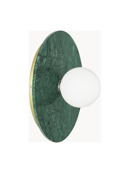 Lampada da parete e soffitto in marmo Cehlani, Paralume: vetro opale, Verde marmorizzato, Ø 28 x Alt. 16 cm