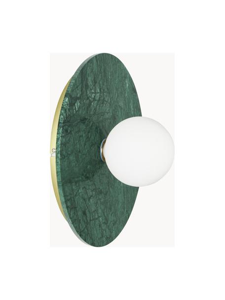Wand- und Deckenleuchte Cehlani aus Marmor, Lampenschirm: Opalglas, Grün, marmoriert, Ø 28 x H 16 cm