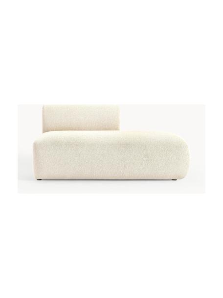 Modulo chaise longue componibile in tessuto bouclé Sofia, Rivestimento: bouclé (100% poliestere) , Struttura: legno di abete rosso, tru, Piedini: plastica Questo prodotto , Bouclé bianco latte, Larg. 159 x Prof. 103 cm, schienale a sinistra