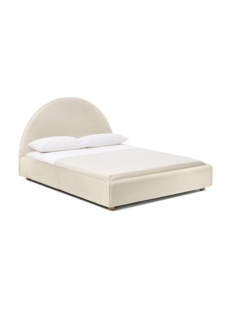 Lit matelassé en tissu bouclé Ebba, Tissu bouclé beige, larg. 160 x long. 200 cm