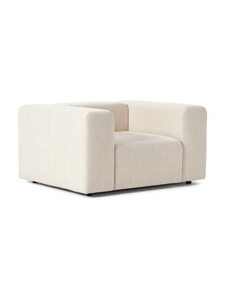 Sillón bouclé Lena, Tapizado: Bouclé (93% poliéster, 6%, Estructura: madera de pino, contracha, Patas: plástico, Bouclé beige, An 134 x F 106 cm