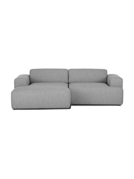 Sofa narożna Melva (3-osobowa), Tapicerka: 100% poliester Dzięki tka, Stelaż: lite drewno sosnowe z cer, Nogi: tworzywo sztuczne, Szara tkanina, S 239 x G 143 cm, lewostronna