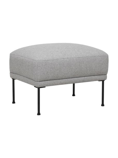 Tabouret de canapé avec pieds en métal Fluente, Tissu gris clair, larg. 62 x haut. 46 cm