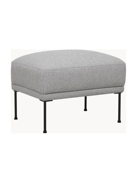 Sofa-Hocker Fluente, Bezug: 80% Polyester, 20% Ramie , Gestell: Massives Kiefernholz, FSC, Webstoff Hellgrau, B 62 x T 50 cm
