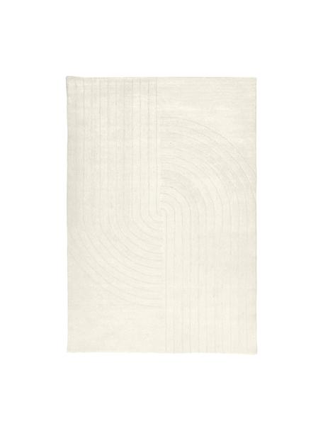Tappeto in lana color bianco crema Mason, Retro: 100% cotone Nel caso dei , Beige, Larg. 80 x Lung. 150 cm (taglia XS)