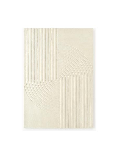 Ručne tuftovaný vlnený koberec Mason, Krémovobiela, Š 80 x D 150 cm (veľkosť XS)
