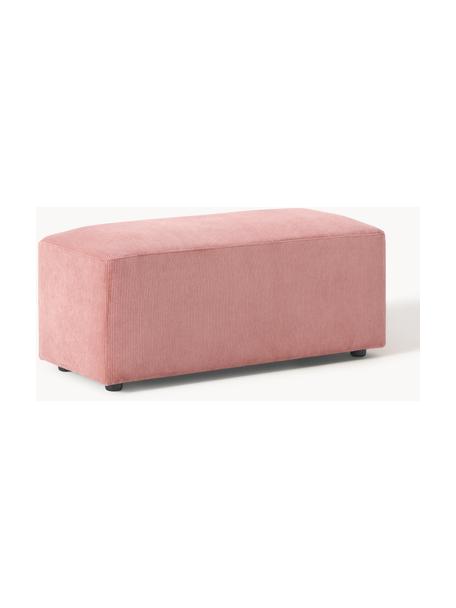 Puf reposapiés de pana Melva, Tapizado: pana (92% poliéster, 8% p, Estructura: madera de pino y abeto ma, Patas: plástico., Pana rosa palo, An 99 x F 42 cm