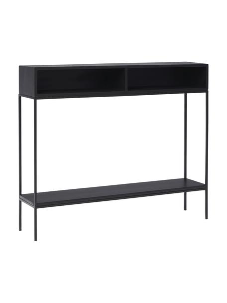 Consola de recibidor de madera maciza Lyle, Estructura: metal con pintura en polv, Negro, An 105 x Al 89 cm