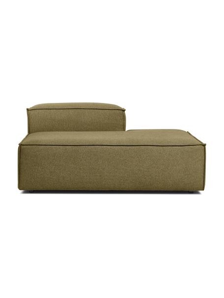 Modulo Chaise-lounge in tessuto verde Lennon, Rivestimento: 100% poliestere Con 115.0, Struttura: legno massiccio compensat, Piedini: plastica, Tessuto verde, Larg. 150 x Alt. 68 cm, schienale a destra