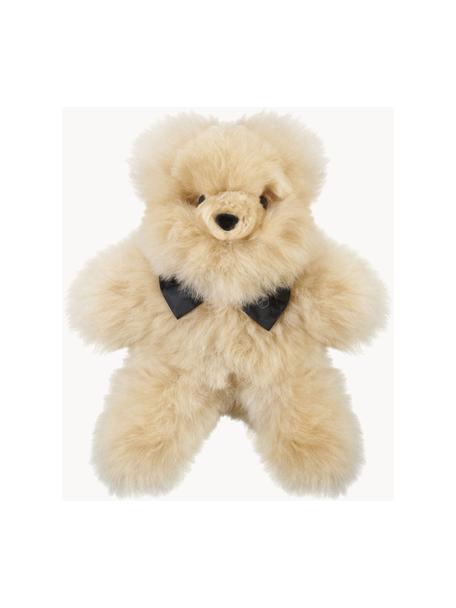 Handgefertigter Teddybär Pelu aus Alpakafell, Bezug: Alpakafell, Hellbeige, B 20 x H 30 cm