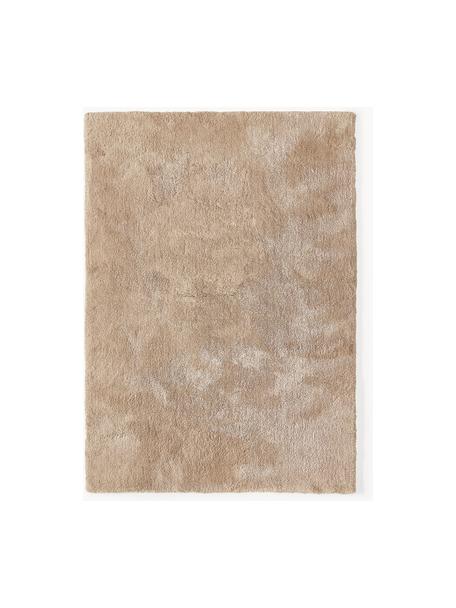 Pluizig hoogpolig vloerkleed Leighton, Microvezels (100% polyester, GRS-gecertificeerd), Nougat, B 160 x L 230 cm (maat M)