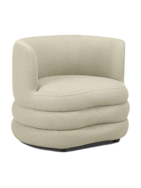 Poltrona di design in bouclé Solomon, Rivestimento: 100% poliestere Con 35.00, Struttura: legno massiccio di abete , Gambe: plastica, Tessuto bouclé verde matcha, Larg. 95 x Prof. 80 cm