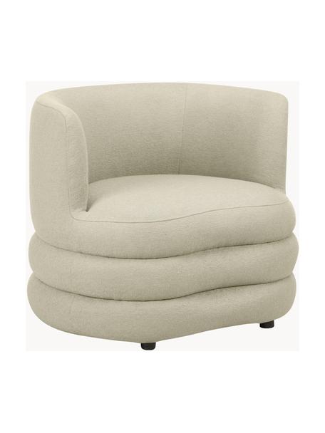 Designer Bouclé-Sessel Solomon, Bezug: 100 % Polyester Der hochw, Gestell: Massives Fichtenholz, FSC, Beine: Kunststoff, Bouclé Salbeigrün, B 95 x T 80 cm