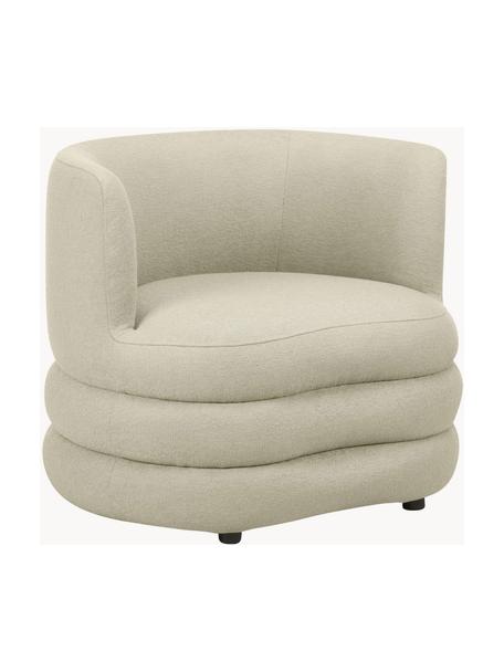 Design bouclé fauteuil Solomon, Bekleding: 100% polyester Met 35.000, Frame: massief sparrenhout, berk, Poten: kunststof Dit product is , Bouclé saliegroen, B 95 x D 80 cm