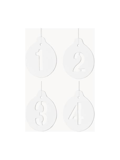 Komplet ozdób choinkowych Numbers, 4 elem., Ceramika, Biały, W 9 cm