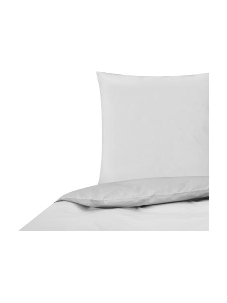 Housse de couette en percale de coton gris clair Elsie, Gris clair, larg. 140 x long. 200 cm