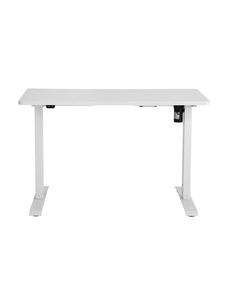 Höhenverstellbarer Schreibtisch Lea in Weiß, Tischplatte: Holz, FSC-zertifiziert, M, Gestell: Metall, beschichtet, Weiß, B 120 x T 60 cm