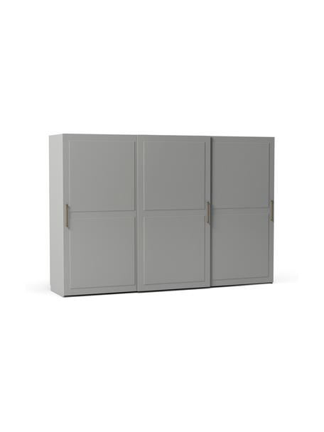 Modulová šatní skříň s posuvnými dveřmi Charlotte, šířka 300 cm, různé varianty, Dřevo, šedě lakované, Interiér Basic, V 200 cm