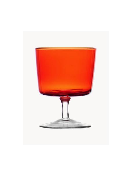 Ręcznie wykonany kieliszek do białego wina Aurora, 2 szt., Szkło, Czerwony, transparentny, Ø 8 x W 10 cm, 220 ml