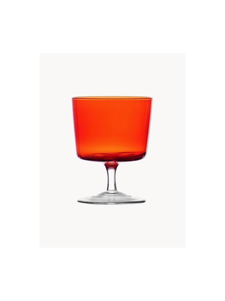 Ručne vyrobená pohár na biele víno Aurora, 2 ks, Sklo, Červená, priehľadná, Ø 8 x V 10 cm, 220 ml