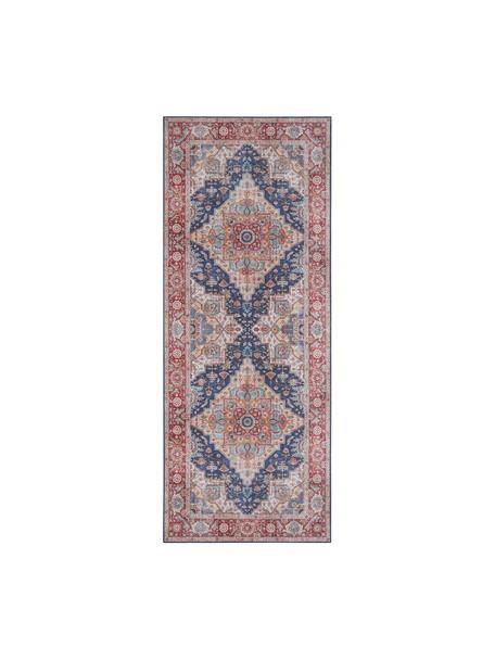 Běhoun s nízkým vlasem Sylla, 100 % polyester, Modrá, červená, Š 80 cm, D 200 cm