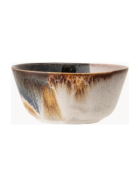 Cuencos arteanales Jules, 2 uds., Cerámica de gres, Tonos beige, tonos marrones, azul, Ø 13 x Al 6 cm