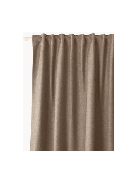 Blickdichter Vorhang Jensen mit Multiband, 2 Stück, 95 % Polyester, 5 % Nylon, Nougat, B 130 x L 260 cm