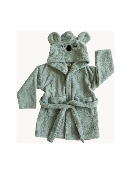 Albornoz infantil Koala, tallas diferentes, 100% algodón ecológico con certificado GOTS, Verde azulado, An 40 x L 60 cm