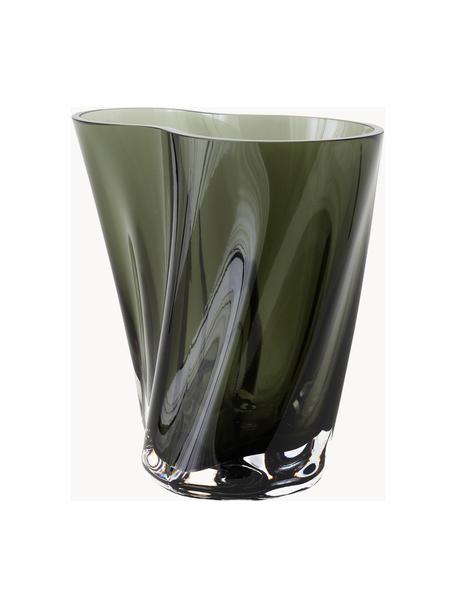 Vaso in vetro soffiato a mano Aer, alt. 19 cm, Vetro, Grigio chiaro trasparente, Larg. 18 x Alt. 19 cm