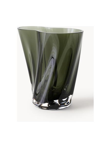 Mundgeblasene Glas-Vase Aer, H 19 cm, Glas, Hellgrau, transparent, B 18 x H 19 cm