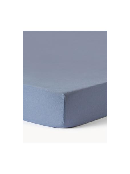 Drap-housse en lin délavé pour surmatelas Airy, 100 % pur lin
Densité 110 fils par pouce carré, qualité standard

Le lin est une fibre naturelle qui se caractérise par sa respirabilité, sa résistance et sa douceur. Le lin est un matériau rafraîchissant et absorbant qui absorbe et évacue rapidement l'humidité, ce qui le rend idéal pour les températures chaudes.

Le matériau est certifié STANDARD 100 OEKO-TEX®, 15.HIN.65948, HOHENSTEIN HTTI, Bleu, larg. 140 x long. 200 cm, haut. 15 cm