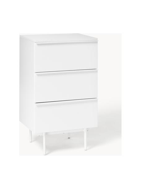 Petite commode en bois Elona, Blanc, larg. 60 x haut. 100 cm