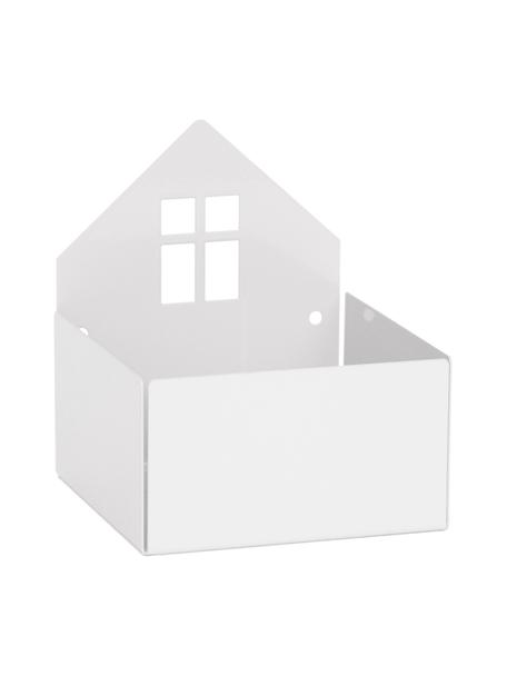 Aufbewahrungsbox Town House, Metall, pulverbeschichtet, Weiss, B 11 x H 13 cm