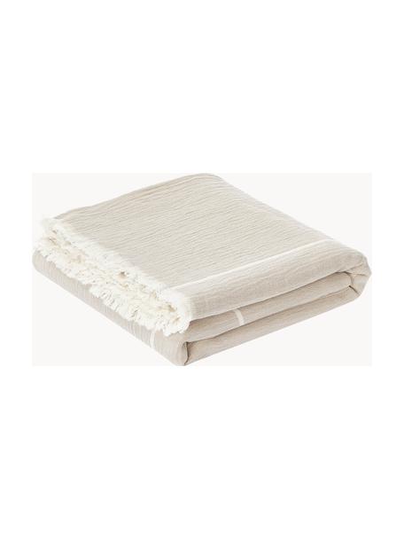 Bavlnená deka Architecture, 100 % bavlna, Svetlobéžová, krémovobiela, Š 130 x D 180 cm
