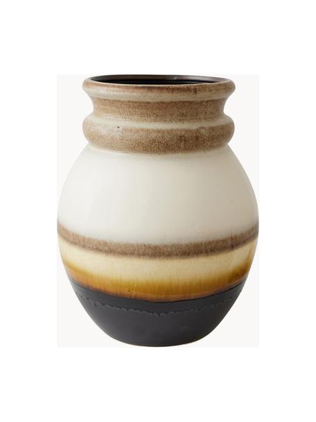 Handgemachte Keramik-Vase Grand, H 44 cm, Keramik, Brauntöne, Off White, Ø 36 x H 44 cm