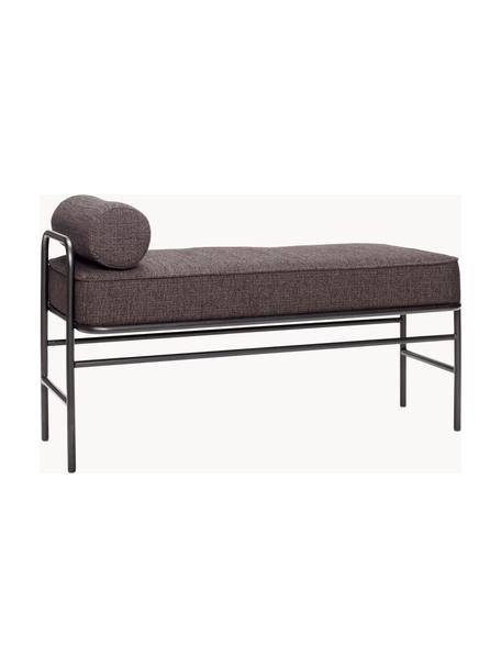 Sitzbank Pipe mit gepolsterter Sitzfläche, Bezug: 100 % Polyester Polsterun, Gestell: Metall, beschichtet, Webstoff Dunkelbraun, Schwarz, B 106 x T 47 cm