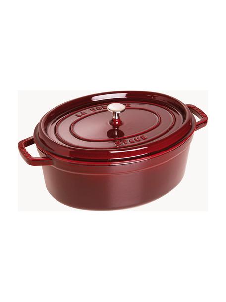 Cacerola ovalada de hierro fundido La Cocette, Hierro fundido esmaltado, Rojo vino, plateado, An 38 cm x Al 17 cm, 5.5 L