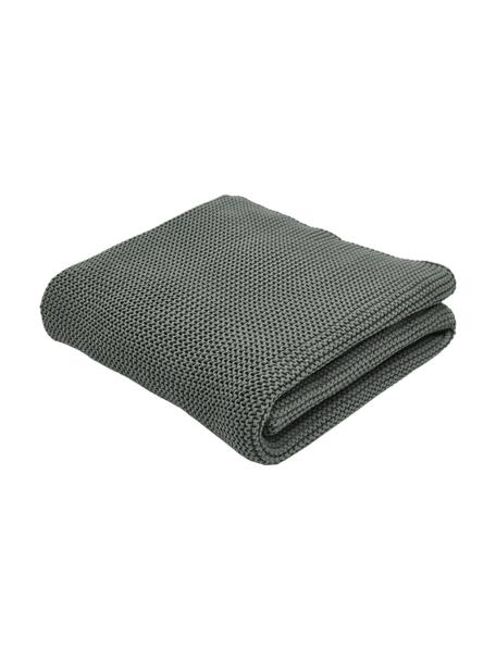 Pletený pléd Adalyn, 100% bavlna, s certifikátem GOTS, Zelená, Š 150 cm, D 200 cm