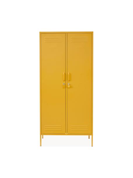 Kleiner Kleiderschrank The Twinny, Stahl, pulverbeschichtet, Senfgelb, B 85 x H 183 cm