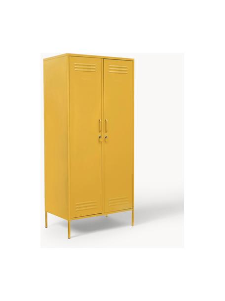 Armadietto The Twinny, Acciaio verniciato a polvere, Giallo senape, Larg. 85 x Alt. 183 cm