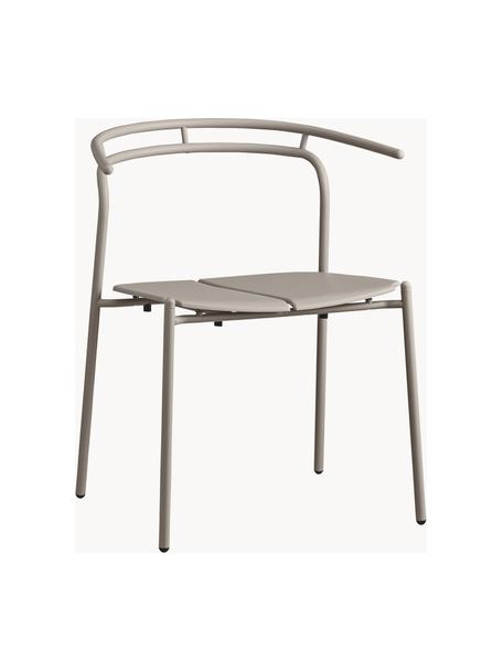 Kovová záhradná stolička Novo, Potiahnutá oceľ, Svetlobéžová, Š 62 x V 54 cm