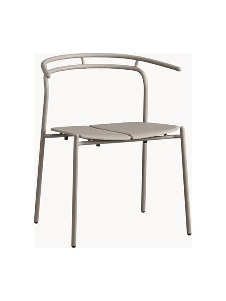 Silla de metal para exterior Novo, Acero recubierto, Beige claro, An 62 x F 54 cm