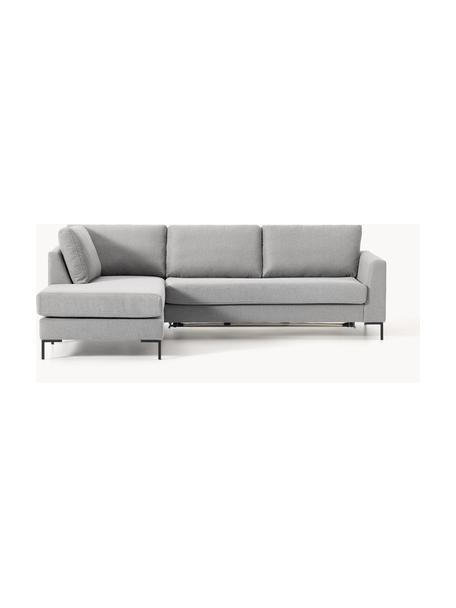 Schlafsofa Luna (3-Sitzer) mit Matratze, Bezug: 100 % Polyester Der strap, Gestell: Massives Buchenholz, Schi, Webstoff Grau, B 270 x T 184 cm, Eckteil links