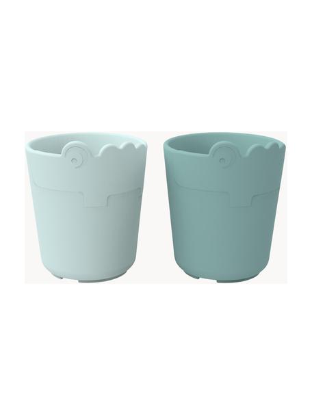 Service de mugs Kiddish, 2 élém., Plastique, Tons bleus, Ø 7 x haut. 8 cm, 100 ml
